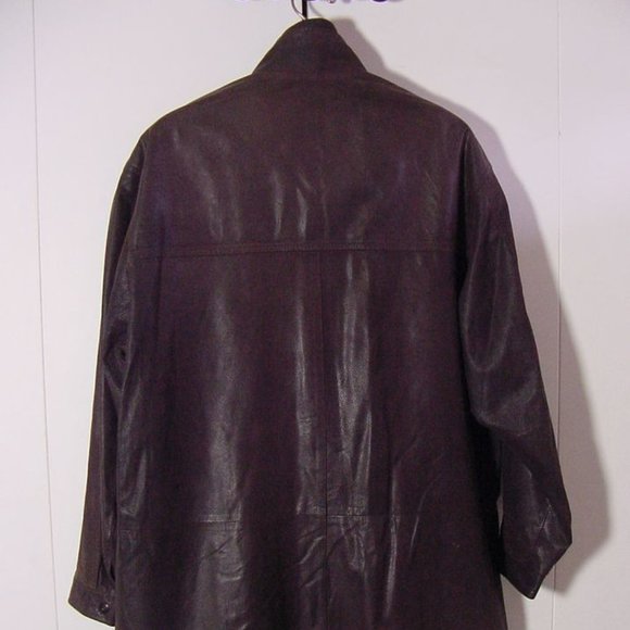 Vtg Day Furs Brown Two Tone Light Weight Leather Zip Jacket Sz XL - Picture 5 of 8